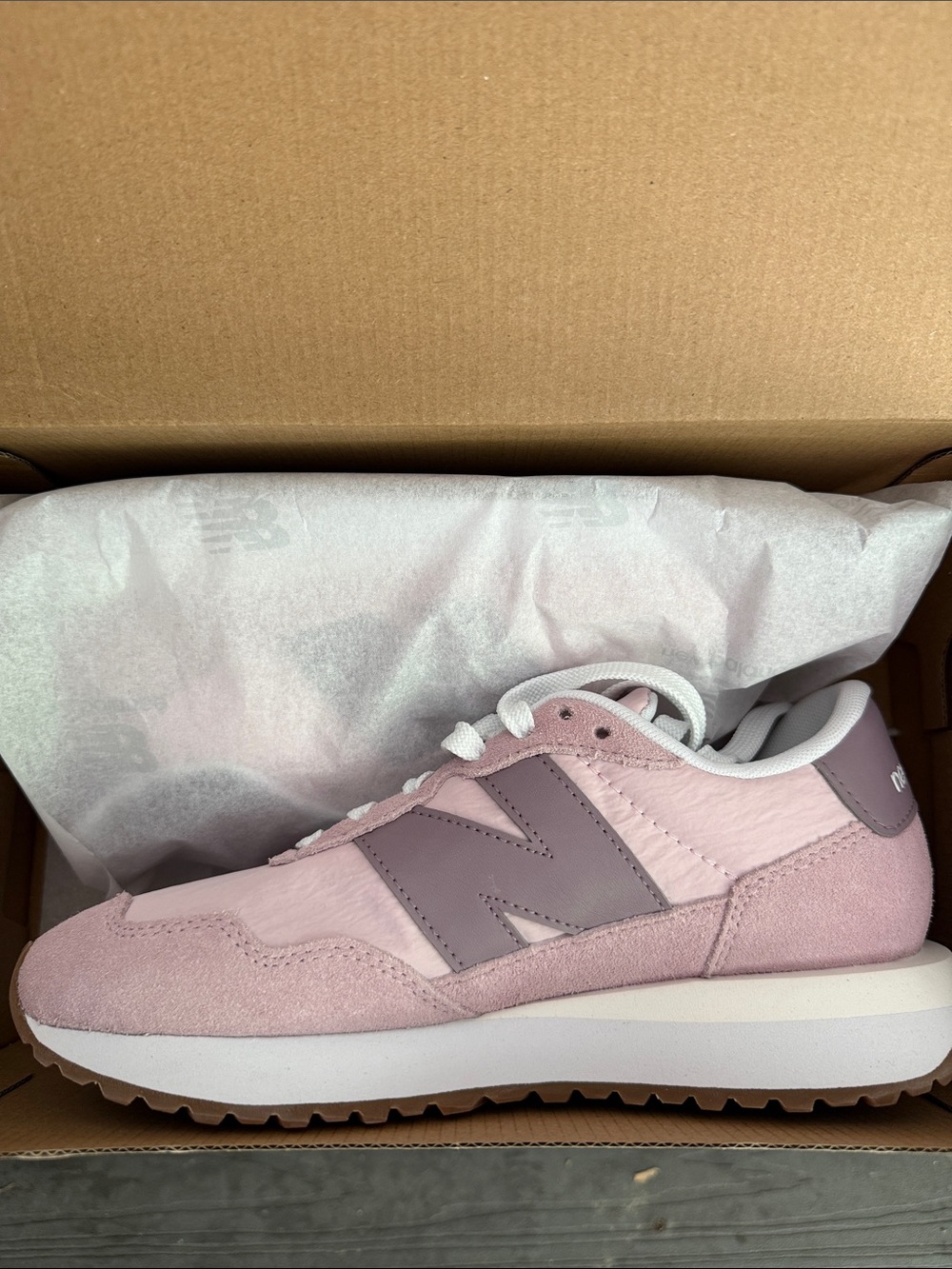 New Balance Pink and Mauve Classic Runner Sneakers